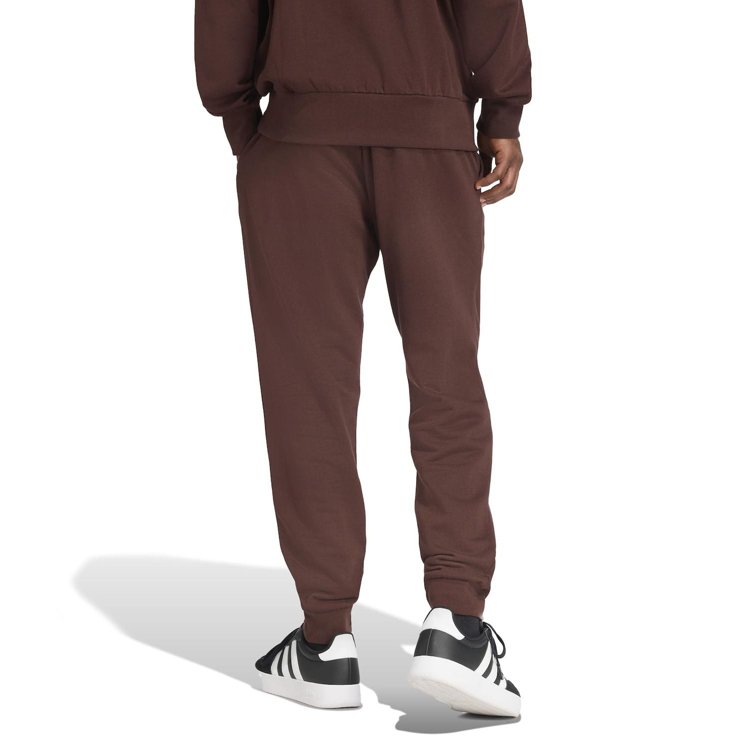 adidas Men's Essentials Fleece Regular Tapered Pants, Shadow Brown