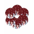 thumbnail image 7 of 13 Inch Round Placemats Set of 6, Red Black Plaid Christmas Non Slip Heat Insulation PP Table Mats, Xmas Snowman Snowflake Winter Washable Place Mats for Kitchen Dining Party Table Decor, 7 of 7