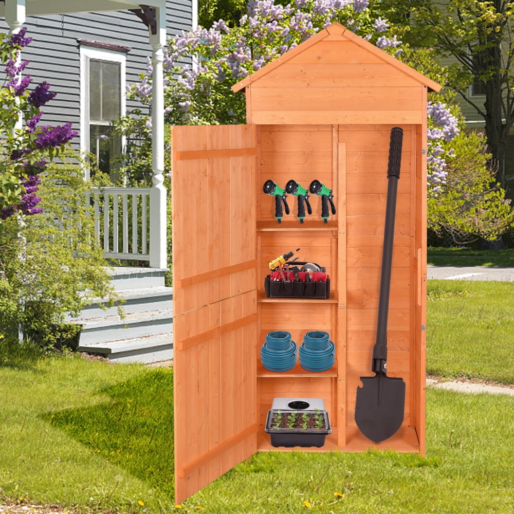 Outdoor Storage Shed, Wood Garden Storage Waterproof Tool