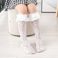 thumbnail image 2 of FOCUSNORM Girls' Stockings Pure Color Skin-Friendly Mesh Design Lace, 2 of 5