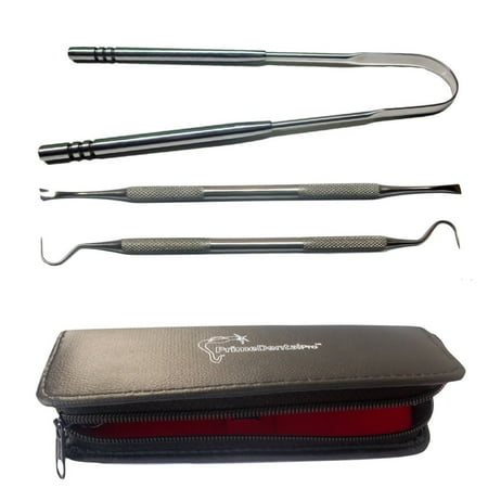 PrimeDentalPro Tongue Scraper and Dental Tools Kit Stainless Steel Set