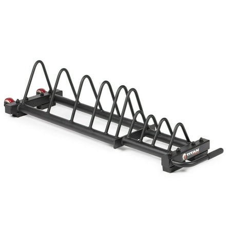 Titan Fitness Horizontal Weight Plate Storage w/ Wheels Bumper Rack