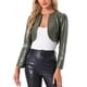 thumbnail image 1 of CHAQUETAS CORTAS DE CUERO PU INSPIRE CHIC PARA MUJERES, CHAQUETA DE MANGA LARGA Y FRONTAL ABIERTO XL Verde Ejército, 1 of 6