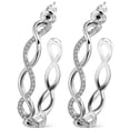 thumbnail image 2 of Here's a polished and professional product description based on your input:\n\n \n\n**Sterling Silver Intertwined Hoop Earrings for Women – Lightweight &, 2 of 2