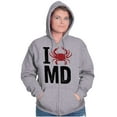 thumbnail image 3 of Maryland I Love MD Crabby State Pride Unisex Fleece Graphic Zip Up Hoodie Brisco Brands 2X, 3 of 5