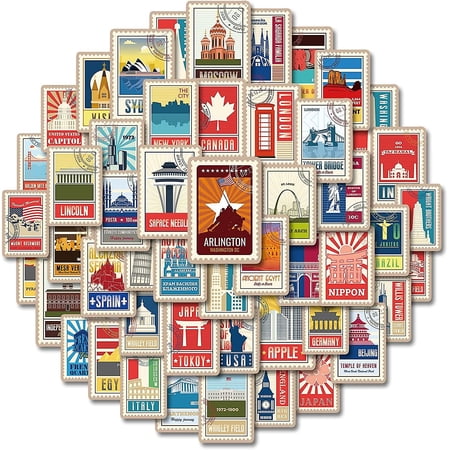 Travel Around The World Stickers 100 Pack Vinyl Laptop Stickers ...