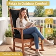 thumbnail image 6 of Millsilo Outdoor Rocking Chair Cushion Set 38" x 17" x 3", Waterproof Patio Chair Cushions with Non-Slip Bottom & 6 Ties, Tufted High Back Seat & Back Cushions, Black, 6 of 7