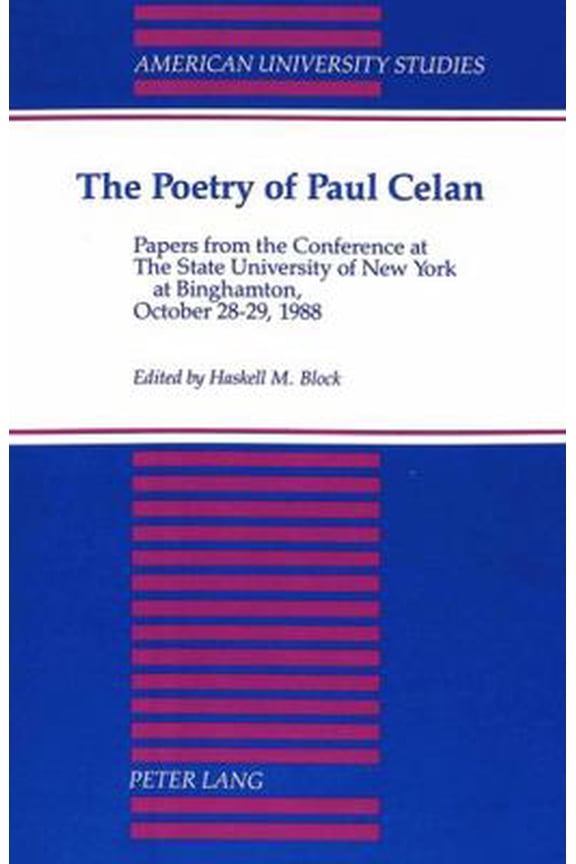 Pre-Owned The Poetry of Paul Celan: Papers from the Conference at the State University of New York at Binghamton, October 28-29, 1988 (Paperback) 0820416150 9780820416151