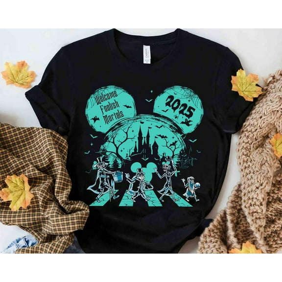 Vintage Disney Hitchhiking Ghosts Crossing Shirt, The Haunted Mansion Halloween Tee, Mickey's Not So Scary Party, Family Vacation 2025 Trip
