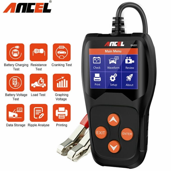 ANCEL BA201 Car 12V 100-2000 CCA Battery Load Tester Automotive Starter Cranking Charging System Digital Analyzer Auto Bad Cell Test Tool