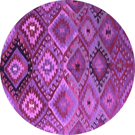 Ahgly Company Indoor Round Southwestern Purple Country Area Rugs, 7' Round