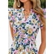 thumbnail image 5 of Vestido midi PRETTYGARDEN para mujer, verano 2025, floral, morado y rosa, 5 of 9