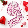 thumbnail image 1 of RKSTN Women's Valentines Pajama Sets Plus Size Notch Collar Button Down Valentine's Day Print T Shirt Top and Pjs Pant 2 Piece Matching Set Casual Lapel Sleepwear Shirt Pjs Loungewear Two Piece Set, 1 of 6