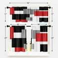 thumbnail image 4 of Red Kitchen Curtains Black Grey Window Curtains Valance and Tier Set of 3, Modern Rod Pocket Short Tier Curtain, Abstract Art Small Cafe Curtains for Kitchen Decor 52" x 24", 4 of 6