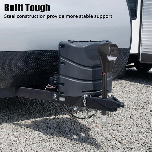Kojooin Heavy Duty Electric Trailer Jack for A-Frame RVs, 12V DC Trailer Jack with Front LED Light and 3500 lb Capacity