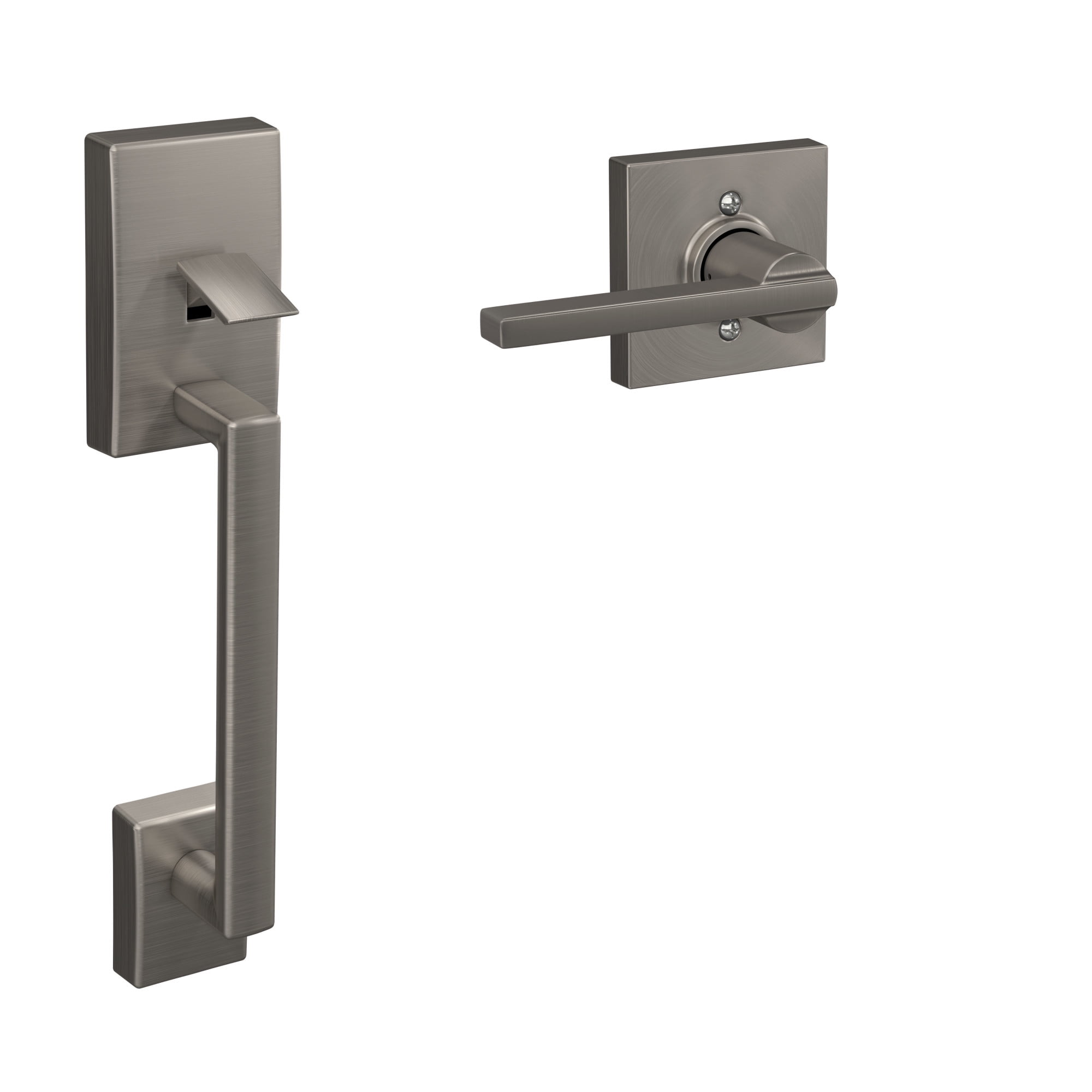 Schlage FE285 Century Plymouth Bottom Half Handleset - Satin Nickel, With Latch & Strike, Reversible For Left/Right Doors 2 thumbnail image