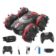 Riforla Toys for 5 12 Year Old Boys Car for Kids Remote Control Boat Truck Stunt Car 4WD Remote Control Vehicle Boys Girls All Terrain Water Beach Pool Toy Remote Control Car Red