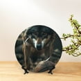 thumbnail image 6 of Zufioo Wolf With Basketball Print Bone China Decorative Plate, Ceramic Dinner Plate with Stand Ceramic Decoration Homewares-6in, 6 of 6