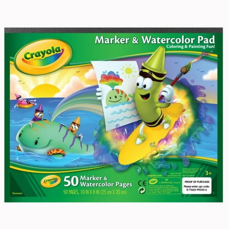Crayola 10 x 8 Inches Marker and Watercolor Pad, 50 Sheets (AN99-3403)