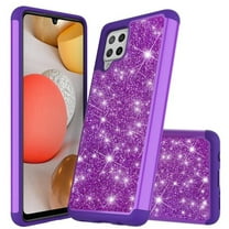 TotalDefense Glitter Hybrid Case for Samsung Galaxy A42 5G - Purple