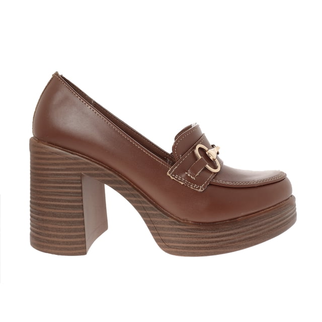 Mocasín Becky color café con doble plataforma 22.5 Dorothy Gaynor Mocasín Becky color café con doble plataforma 22.5