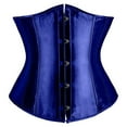 thumbnail image 3 of Waist Corset Elegant Satin Adjustable Underbust Bustier Waist Trainer with Tummy Control Hook and Eye Closure Corset BU1 M, 3 of 3