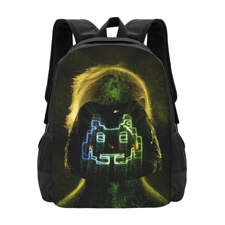 DouZhe Lightweight Backpack, Travel Outdoor Hiking Bag School Bookbag Casual Daypack Abstract Electronic Music Prints Backpacks for Women Men