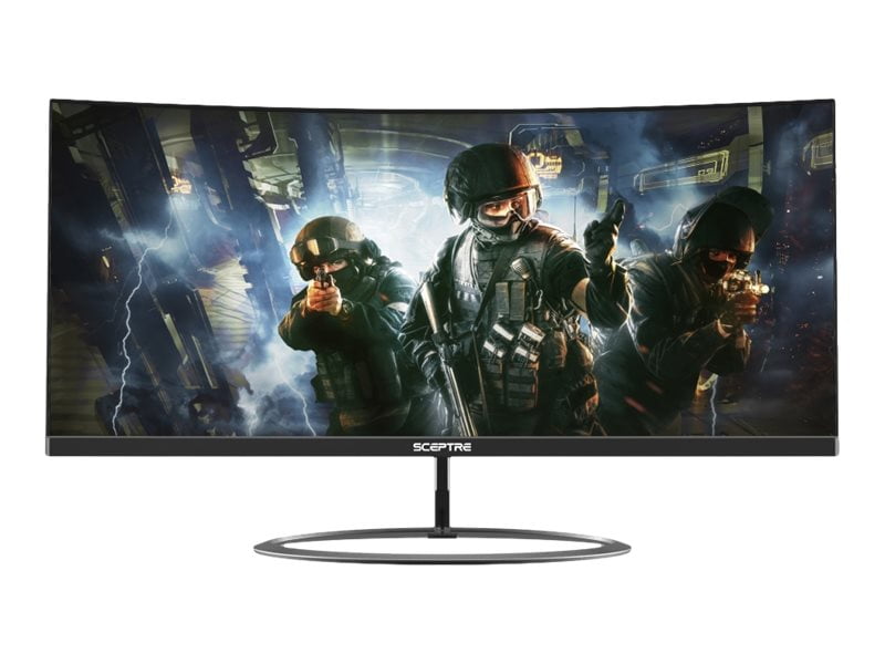 24 Inch Curved Gaming LED Monitor Full HD DisplayPort Thin Slim With Speakers 