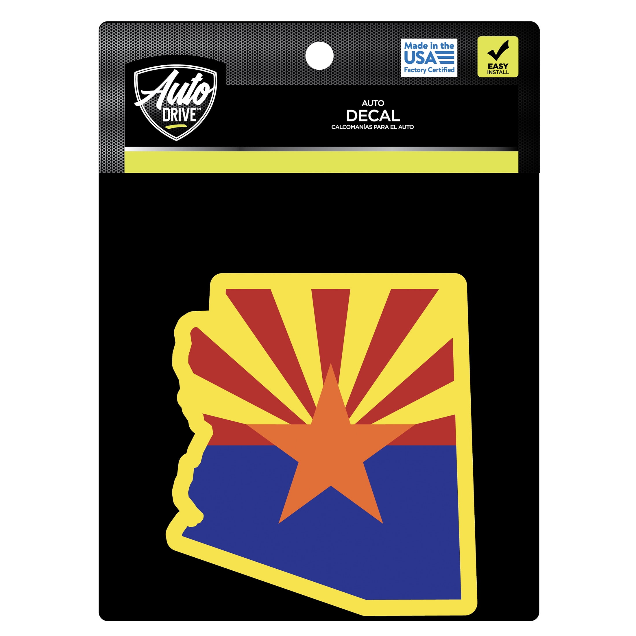 Auto Drive Arizona State Vinyl Automotive Decal, Multicolor, 4.75 in x 4.75 in
