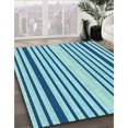 thumbnail image 3 of Ahgly Company Tapis d'Intérieur Rond Lavable en Machine Transitionnel Bleu Marine Vif, 8 Pieds Rond, 3 of 7