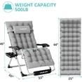 thumbnail image 4 of Amopatio Oversized Zero Gravity Chair Set of 2, 33In XXL Patio Reclining Chair with Cushion, Outdoor Folding Adjustable Recliner with Cup Holder, Foot Rest & Padded Headrest, Support 500LB, 4 of 6