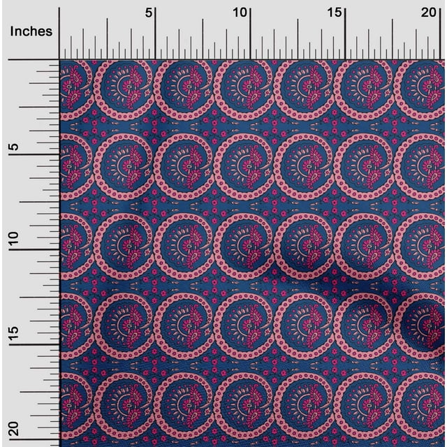 oneOone Georgette Viscose Fabric Floral & Paisley Block Decor Fabric Printed BTY 42 Inch Wide