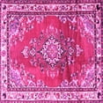 thumbnail image 1 of Ahgly Company Indoor Square Medallion Pink Traditional Area Rugs, 4' Square, 1 of 4