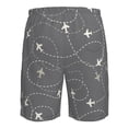thumbnail image 6 of Kll Airplane Routes Around The World Men'S Casual Summer Beach Shorts Hawaiian Shorts With Pockets-3x-Large, 6 of 9