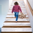 thumbnail image 4 of Peel and Stick Stair Risers Stickers, Self Adhesive Vinyl Stair Stickers Decals, Staircase Murals Decor for Steps, 39.37"X7.09", Faux Weathered Rustic Wood, 4 of 9
