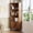 2-walnut, variant on Modern Fluted Corner Cabinet with Sliding Doors, Small Wood Corner Storage for Small Space, Black