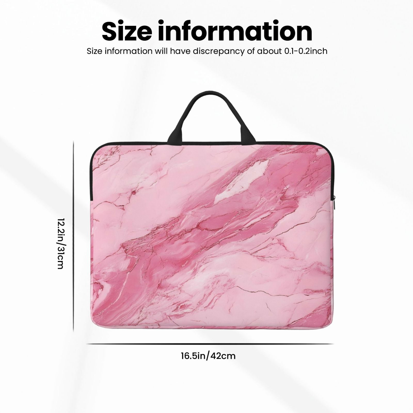 Laptop Sleeve Bag For Women Men 14inch Waterproof Durable Protective Computer Carrying Cover Handle Laptop Case Bag Pink Marble_21256_1