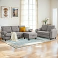 thumbnail image 7 of Soscana Living Room Furniture Set Sectional Sofa Couch with Storage Ottoman and Loveseat,for Home Apartment Office Studio,Light Gray, 7 of 7
