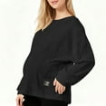 thumbnail image 5 of Splozh Maternity Shirts Womens Maternity Sweater Tops Casual Knit Crewneck Long Sleeve Split Fall Pullover Pregnancy Clothes Black,XL, 5 of 7