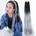 thumbnail image 1 of Extensión de pelo con trenza sucia y elástico - Trenza sintética elástica inflada, poni texturizado desordenado, recogido rápido y fácil, peinado con clip de moda, paquete negro, 1 of 3