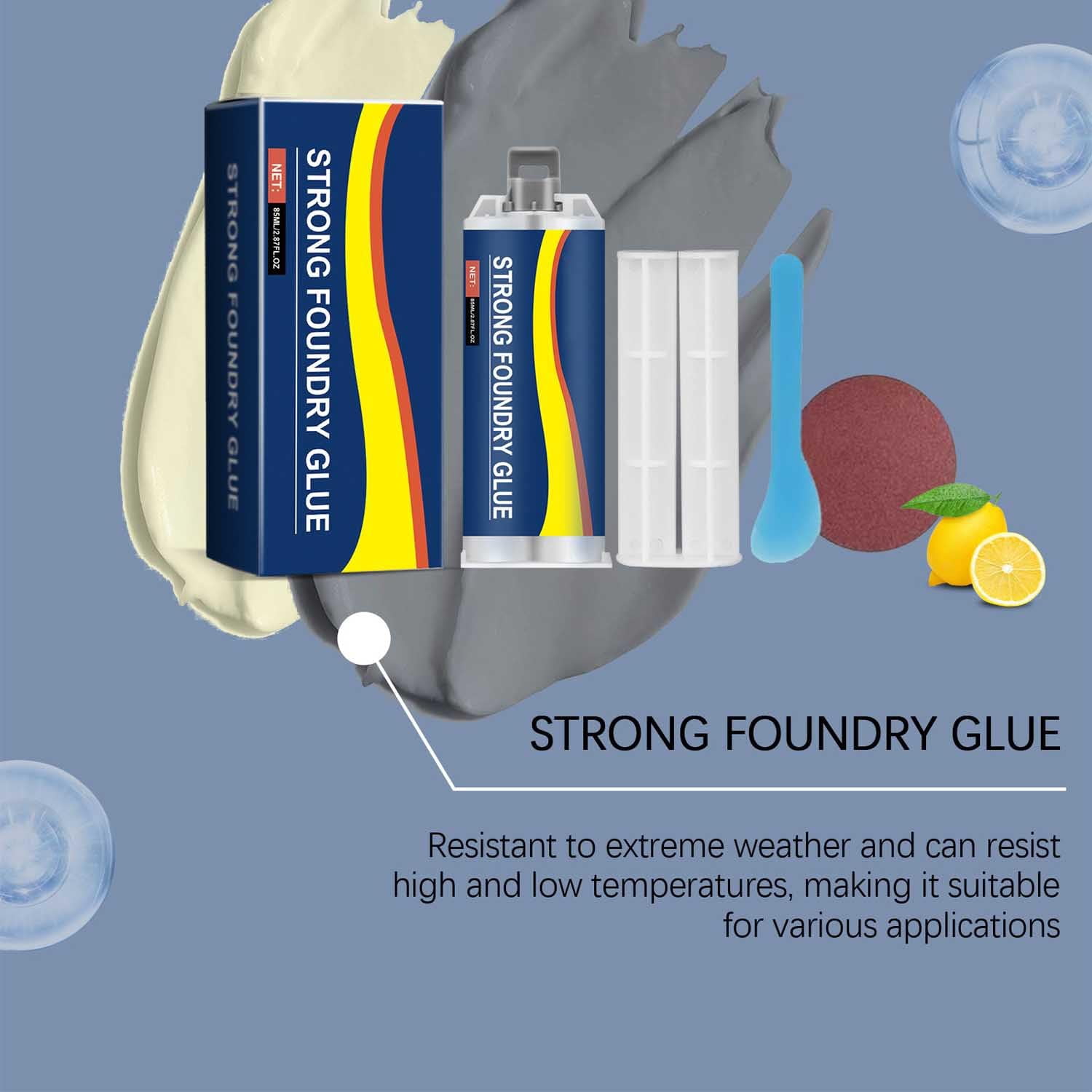 Strong Foundry Glue, Strong Foundry for Metal, Enhanced Casting Glue Repair, Metal Repair Paste Magic Welding for Repairing All Surfaces