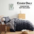 thumbnail image 5 of Juego de funda nórdica para cama tamaño king: funda nórdica bohemia tamaño king, funda nórdica gris con mechones de 3 piezas tamaño king con cierre de cremallera, 1 funda nórdica tamaño king de 104 x, 5 of 5