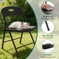 thumbnail image 6 of WASUHE 4PCS Folding Chairs with Enhanced Iron Frame, Outdoor Plastic Stackable Foldable Chairs for Outside, Indoor, Party, Wedding, Meeting Room, Patio, Garden, Weight Capacity 350 lbs, Black, 6 of 9