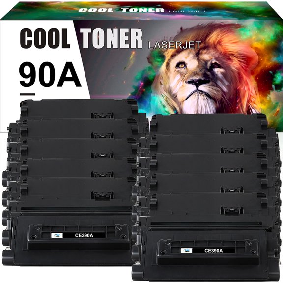 Cool Toner Compatible Toner Replacement for HP CE390A LaserJet Enterprise M4555 MFP Series LaserJet Enterprise 600 M601 M602 Series 600 M603n M603dn Printer Ink (Black,10-Pack)