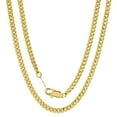 thumbnail image 4 of 3mm 14k Yellow Gold Plated Flat Cuban Link Curb Chain Necklace, 30 inches + Gift Box, 4 of 7