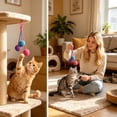 thumbnail image 5 of FEOLGEHLY Hanging Cotton Rope Ball Cat Toy for Teething, Natural Braid Cat Chew Toy, Cage-Mountable Interactive Cat Toy for Indoor Cats, Washable Multi-Pet Fun for Ages 3+ (Pink), 5 of 7