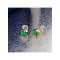 thumbnail image 3 of Gem Stone King 1.20 Cttw Oval 7X5MM Green Simulated Emerald 14K Yellow Gold Stud Earrings for Women Men | Fine Jewelry Gifts for Her Mom Women Wife, 3 of 3