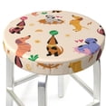thumbnail image 3 of Hirioo Dogs In Different Poses for Round Bar Stool Seat Covers Washable Stool Cushion Slipcover Elastic Bar Chair Covers for 12-14 Inch Chair-13 inch, 3 of 7