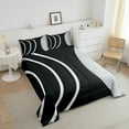 thumbnail image 4 of Erosebridal Aesthetic Black White Gray Bedding King Comforter Set, Abstract Lines Down Comforter Super Cozy 3 Pieces, 4 of 8