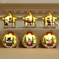 thumbnail image 2 of HESHENG Christmas Hanging Ornaments Star Round Santa Snowman LED Light Wooden Pendant Christmas Decorations Snowman Round Style, 2 of 6
